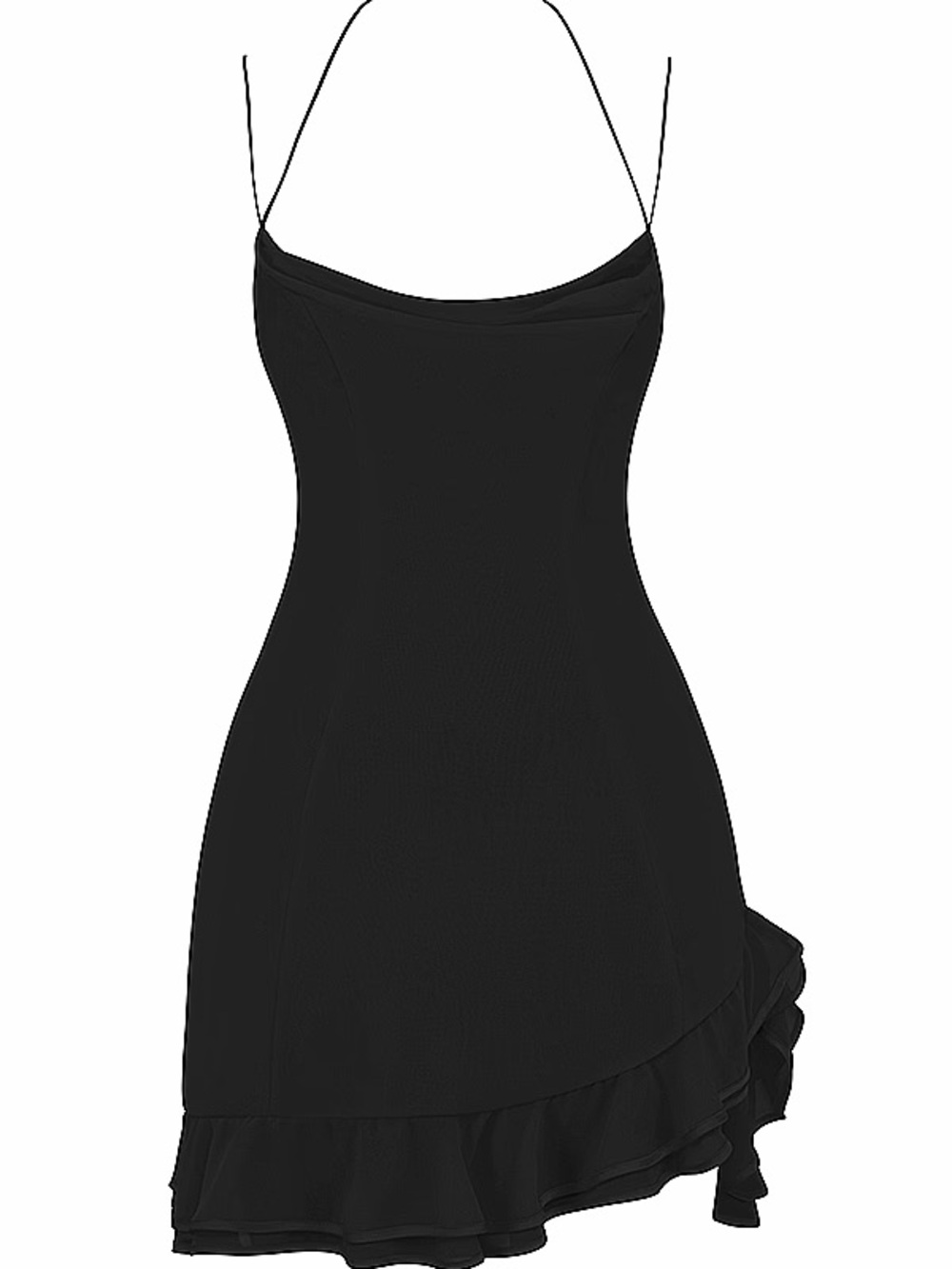 House of CB ROSSELLA Black Ruffle Mini Dress - Picture 5 of 10